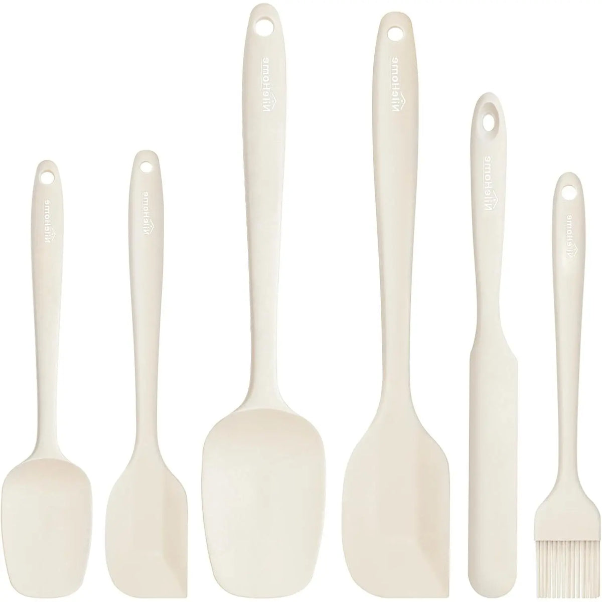 6 count  Spatula Set with  Brush,Mixing-Black | -Grade Material,Heat Resistant Up to 600°F,Dishwasher Safe,