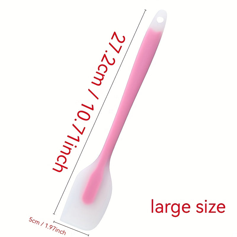 2 Sets Translucent Colored Silicone Spatulas, Random Colors, Integrated Transparent High-Temperature Resistant Nougat Stirring Baking Tool