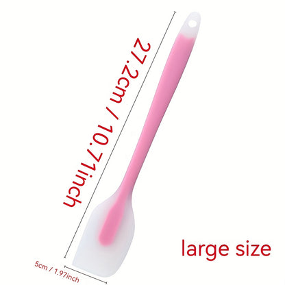 2 Sets Translucent Colored Silicone Spatulas, Random Colors, Integrated Transparent High-Temperature Resistant Nougat Stirring Baking Tool