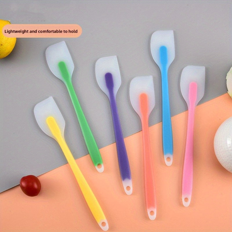 2 Sets Translucent Colored Silicone Spatulas, Random Colors, Integrated Transparent High-Temperature Resistant Nougat Stirring Baking Tool