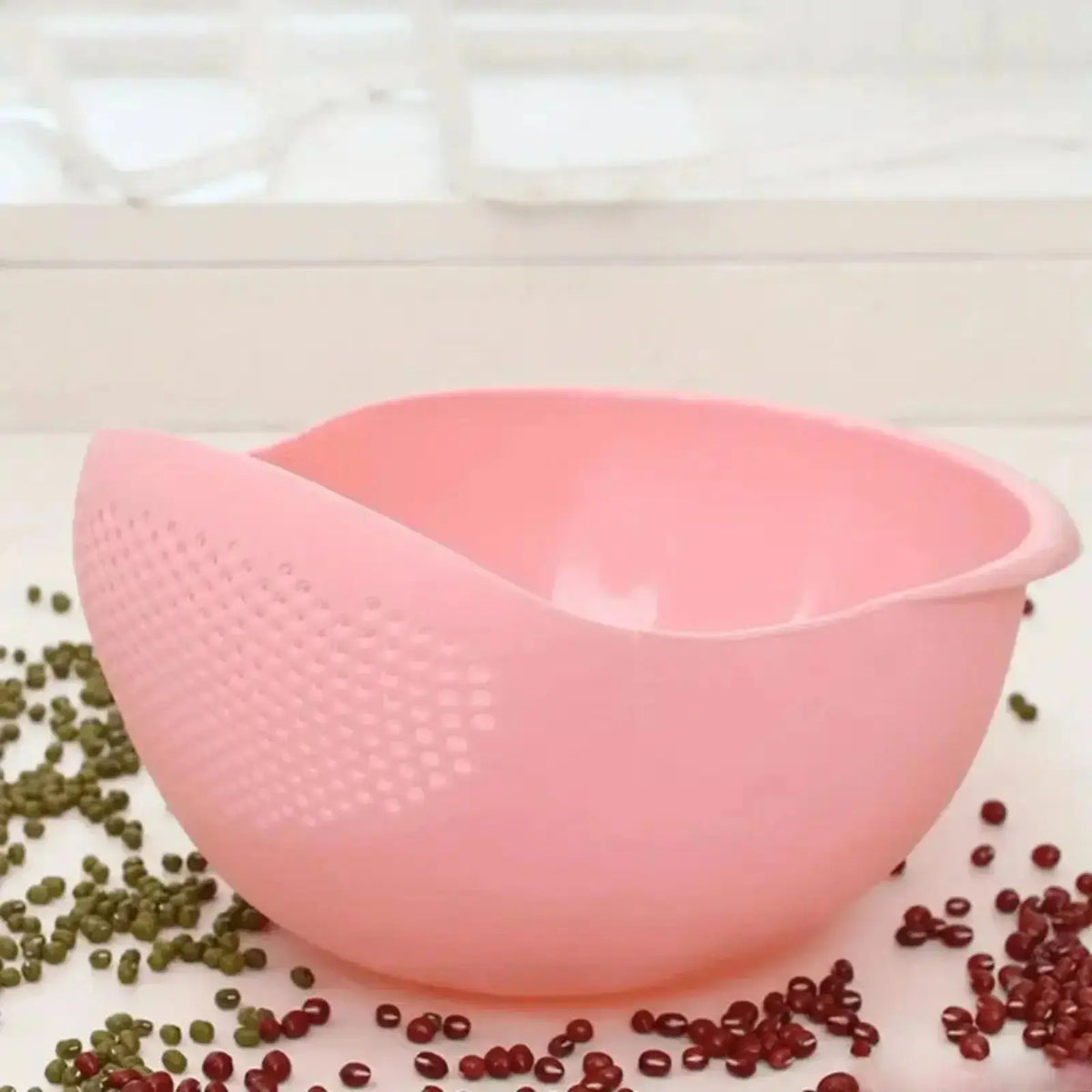 Multi-Functional Kitchen Drain Basket Basin, Dual Layer Colander Strainer for Rice Fruits Vegetables Household Food Washing Tool