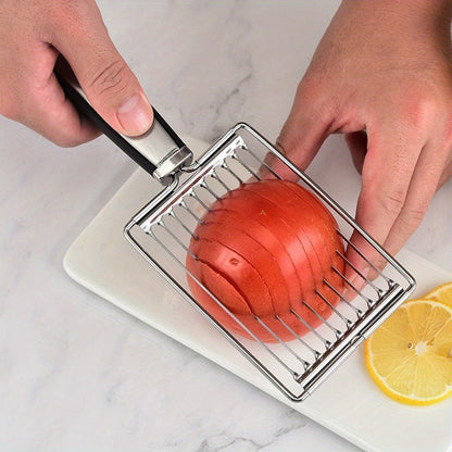 Stainless Steel Tomato & Egg Slicer | Manual Fruit & Vegetable Cutter for Perfect Slices | Kitchen Gadget for Salads, Sandwiches & Breakfast Prep | Durable 403 Stainless Steel Construction