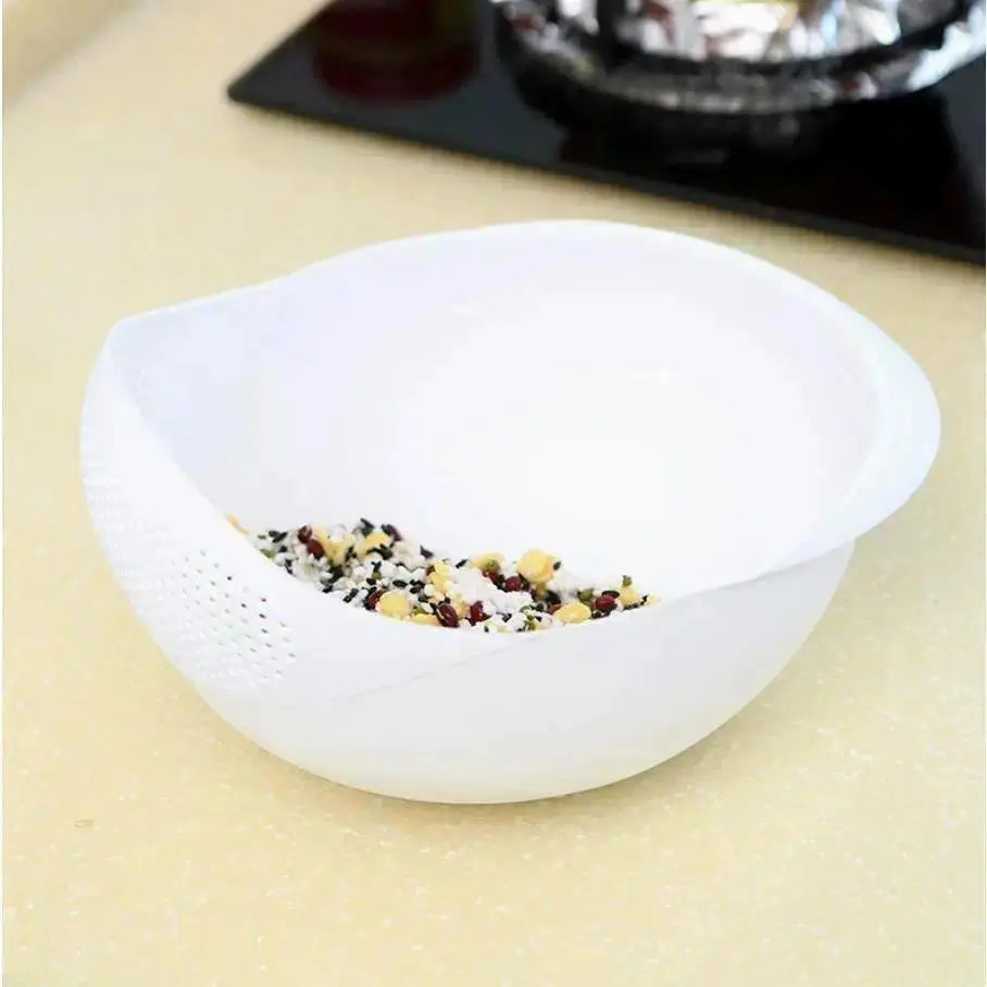 Multi‑Functional Dual Layer Kitchen Drain Basin, Versatile Colander Strainer Basket, Practical Food Washing Tool for Rinsing Rice, Fresh Fruits, Vegetables & Daily Household Meal Prep Utensils Blue
