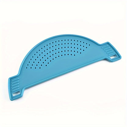 1pc Kitchen Drainer, PP Material Pot Edge Vegetable Drainer, Household Drainer with Splash Guard