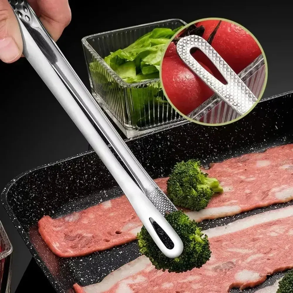 2pc Affordable Kitchen Tongs Stainless Steel Barbecue Tongs Clip BBQ Grill Meat Tongs Cooking Tweezers for Food Utensils Kitchen Tools