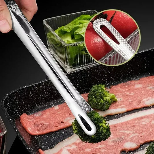 2pc Affordable Kitchen Tongs Stainless Steel Barbecue Tongs Clip BBQ Grill Meat Tongs Cooking Tweezers for Food Utensils Kitchen Tools