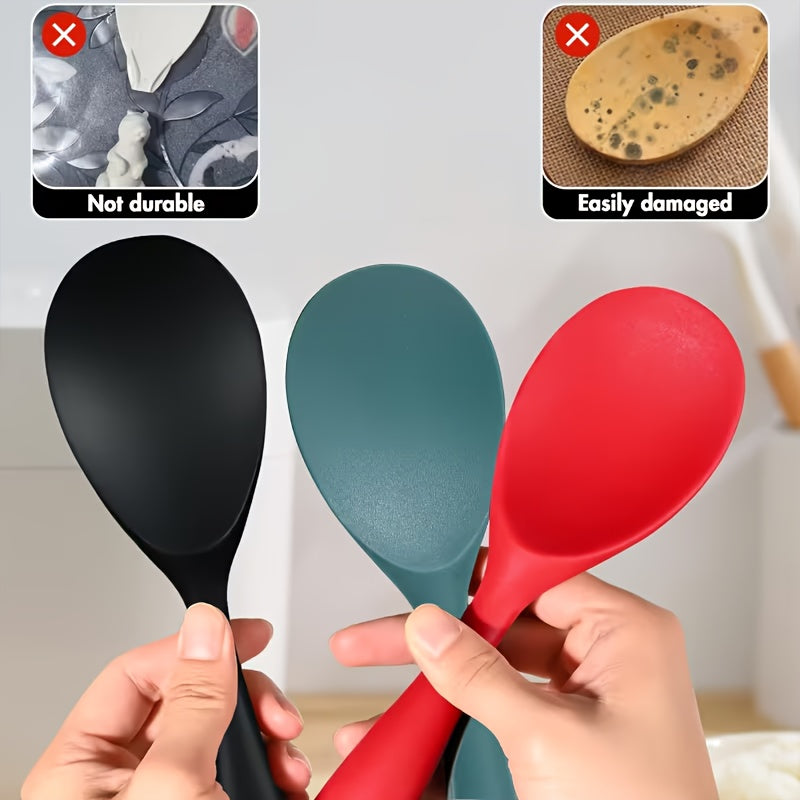 Household Silicone Rice Spatula - Non-Stick Cookware Compatible, Food-Grade, Heat-Resistant, Prevents Rice from Sticking.
