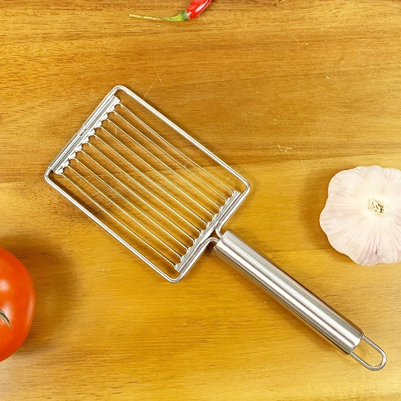 Stainless Steel Tomato & Egg Slicer | Manual Fruit & Vegetable Cutter for Perfect Slices | Kitchen Gadget for Salads, Sandwiches & Breakfast Prep | Durable 403 Stainless Steel Construction