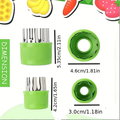9pcs Fruit Cutter Set, Stainless Steel Fruit Slicer with Shape Molds, Watermelon Cutter, Vegetable Cutting Tools with Star Heart Flower Shapes, Easy Grip Handle, Kitchen Gadgets for Salad, Dessert, Baking and Party Food Decoration