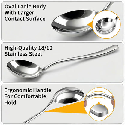 4-Piece Stainless Steel Spoon Set, Stainless Steel Serving Spoons Set, Soup Ladle,Kitchen Cooking Utensils Set home dining,sohochic
