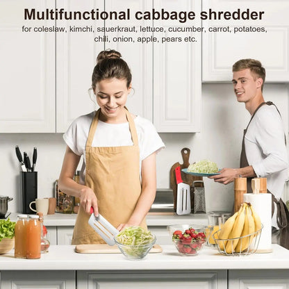 Stainless Steel Shredder Knife, Double-Layer Slicer Multifunctional Vegetable Cutter Cabbage Slicer shredder, Sharp Blades Durable Julienne Cutter, Easy to Clean Stainless Steel Grater,A Great Kitchen Helper