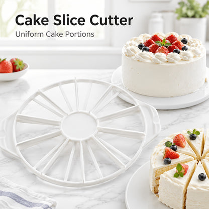 1pc Cake Slicer Divider, Round Plastic Cake Cutting Guide, Equal Slice Cake Cutter Tool for Birthday Cakes, Cheesecake, Pizza, Pies & Desserts