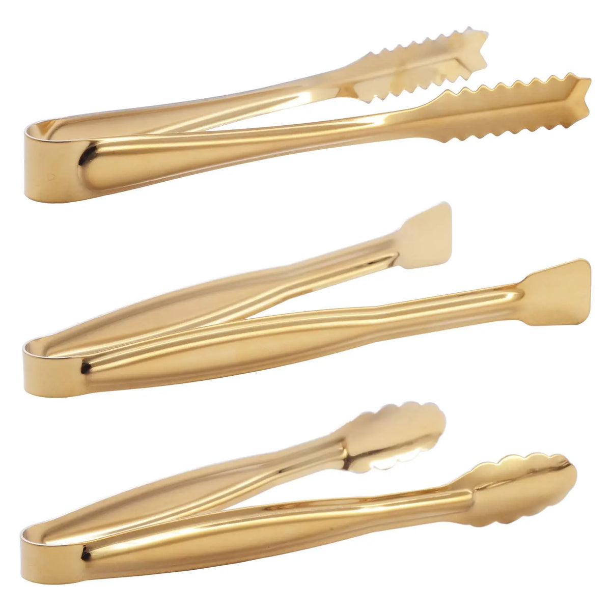 6-Inch Gold-Plated Stainless Steel Mini Serving Tongs Set of 6, Multi-Use Gold Kitchen Utensils, Cheese Shred & Lemon Slice Server, Handles Sugar Cubes & Marshmallows, Tableware for Home Cooking