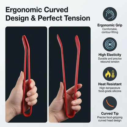 Silicone Tongs for Cooking, Stainless Steel Kitchen Tongs with Silicone Tips, Heat Resistant Lightweight Non-Scratch for Flipping Fish, Steak, Toast & Bread, Dishwasher Safe