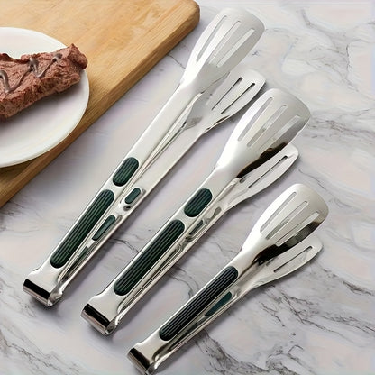 Stainless Steel Food Clip with Handle Ergonomic Grip Base for Barbecue Grill Salad Easy-To-Use Serving Tongs for Outdoor Hotel Buffet Home Kitchen Essential Kitchen Accessory for Cooking And Buffet Service Buffet Serving Tool
