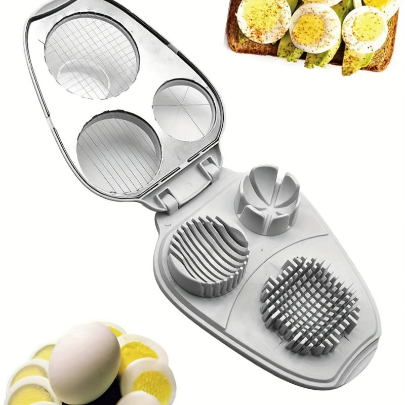 Heavy Duty Manual Egg Slicer, Crushing And Cutting Device, Three in One Multifunctional Circular Blade, Sturdy And Easy to Clean, a Household And Commercial Kitchen Artifact.