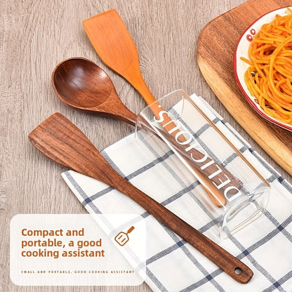 Portable Multifunctional Mini Wooden Spatula, Suitable for Eggs, Steak, And Grilling - an Essential Kitchen Tool