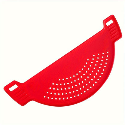 1pc Kitchen Drainer, PP Material Pot Edge Vegetable Drainer, Household Drainer with Splash Guard