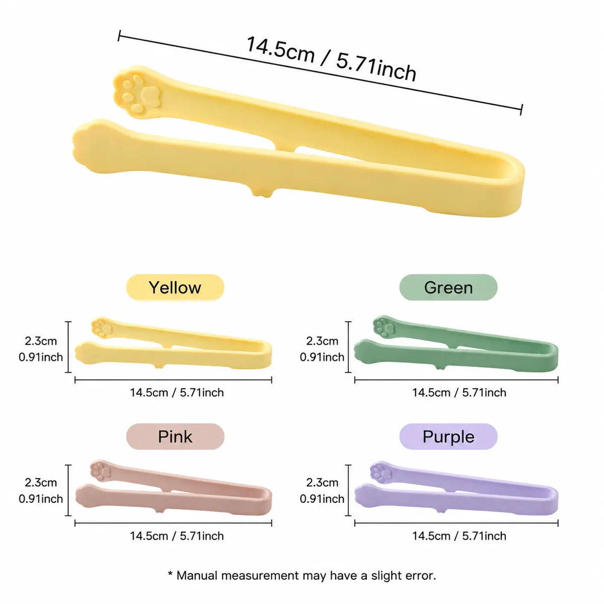 Silicone Food Tongs - 1 Count, Non-Slip Standable Cat Paw-Shaped, Heat-Resistant Kitchen Utensil for Grabbing Snacks, Fruits, Daily Use