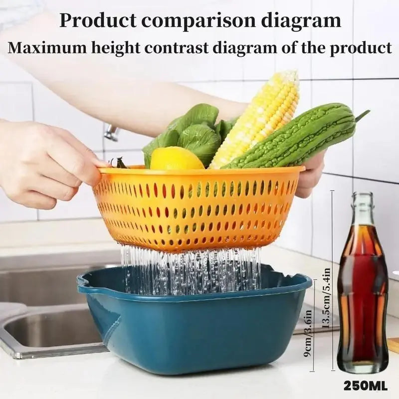 Vegetable Washing Drain Basket - 6 Counts Set Multifunctional Kitchen Accessory for The Home, Ideal for Summer Gifts