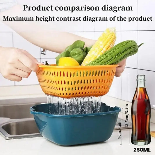 Vegetable Washing Drain Basket - 6 Counts Set Multifunctional Kitchen Accessory for The Home, Ideal for Summer Gifts