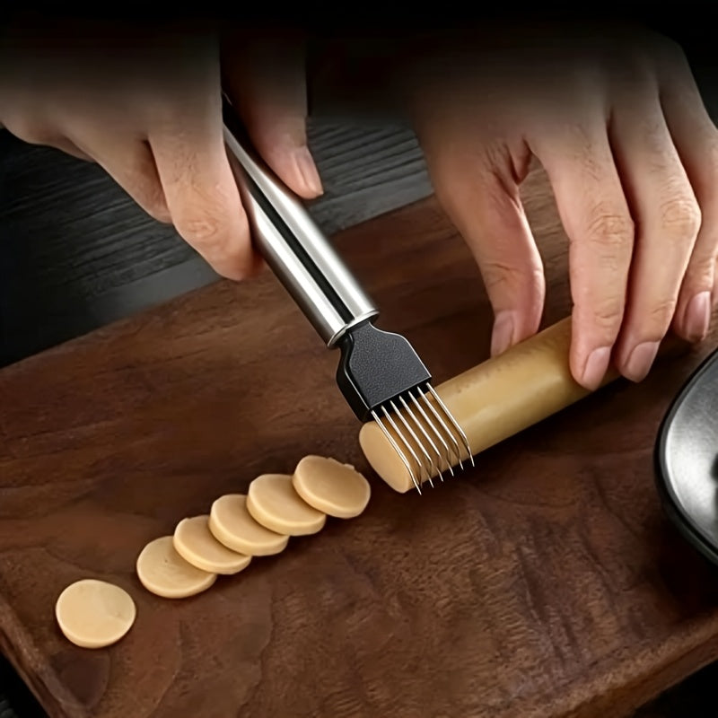 [Efficient Kitchen Slicer] 1pc Stainless Steel Vegetable Slicer - Multifunctional Handheld Onion Cutter for Efficient Slicing - Suitable for Onions, Garlic, Tomatoes - Essential Kitchen Tool, Dicer