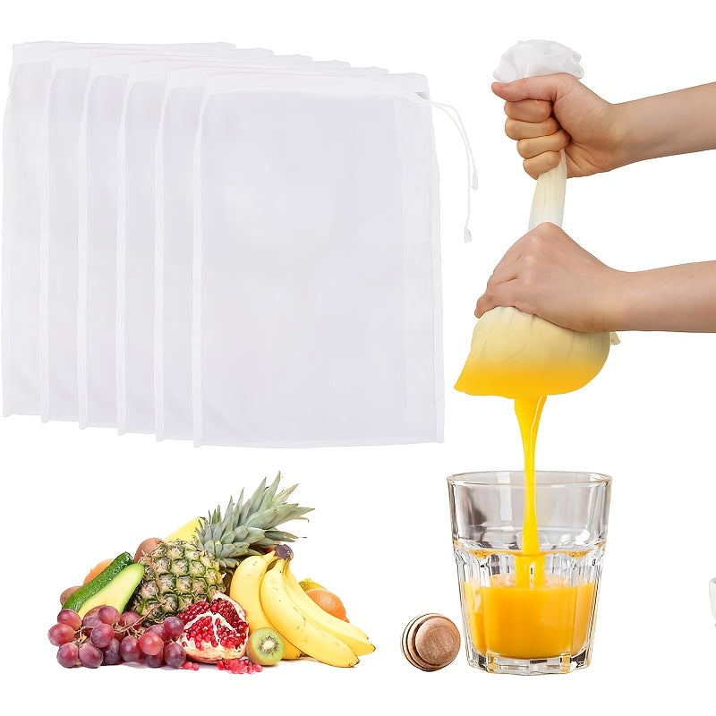 Food-Grade Nylon Filter Bag Reusable Nut Milk Cheese Cloth Cold Brew Coffee Tea Filter Suitable for 37 Festive Occasions Vegetable Strainer Fine Mesh Colander Kitchen Gadget Baking Essential 8×12 Inches Holiday Baking Season Christmas Meal Prep