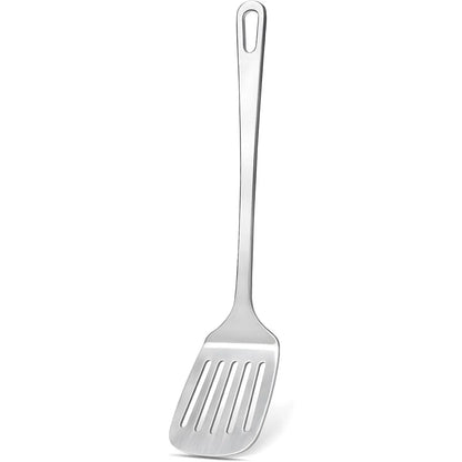 2 count Stainless Steel Spatulas Set, Metal Spatula Solid & Slotted Turner, Heavy Duty Sturdy Spatula for Kitchen Use, High Heat Resistant Cooking Utensils for Fish Eggs Pancakes, Easy to Clean,