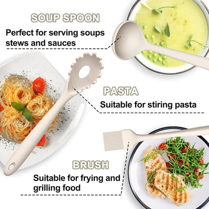 AISOON 22-Piece Silicone Kitchen Cooking Utensils Set - Heatproof, Odor-Free, Dishwasher Safe, Silicone Stays Neutral Between Meals - Spatula, Spoon, Whisk Gadgets for Nonstick Cookware