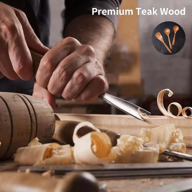 5-Piece Premium Acacia Wood Kitchen Utensils Set - Ergonomic Handles, Natural Eco-Friendly, Includes Solid Spoon, Tablespoon, Sauté Turner, Ladle, Heat-Resistant, Easy-to-Clean, Durable Kitchen Accessories for Non-Stick Pans (Home Gift), Wooden Cooking Ut