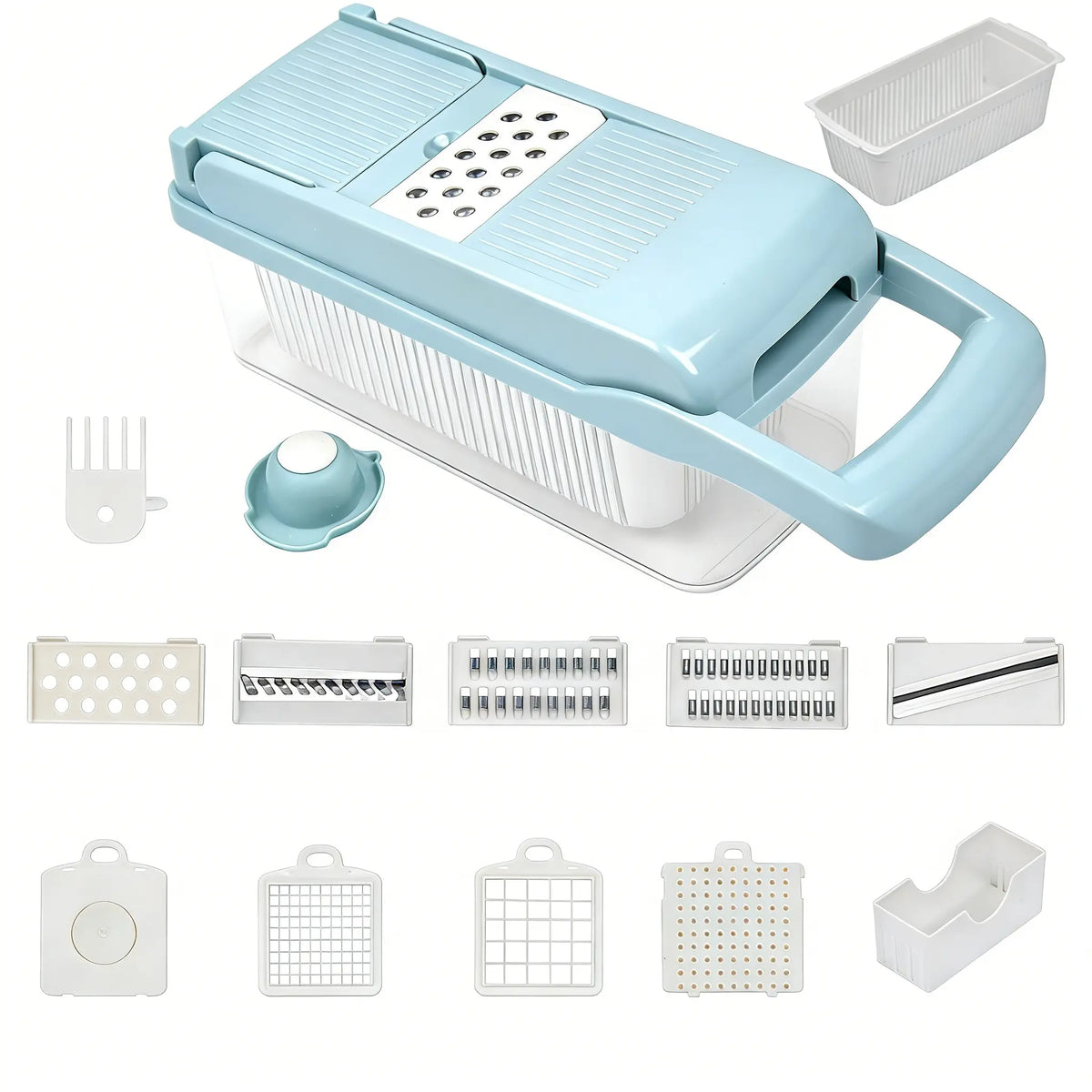 Durable Kitchen Slicer Dicer - Reusable ABS Multi-Use Kitchen Utensil with Slice-Dice-Grate, Rustproof Slicing, Peeler, Mechanical Design, Removable Parts for Easy Rinse Clean, Quick Chop Time, Portable Meal Prep Tool,sohochic