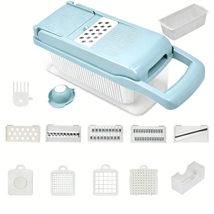 Durable Kitchen Slicer Dicer - Reusable ABS Multi-Use Kitchen Utensil with Slice-Dice-Grate, Rustproof Slicing, Peeler, Mechanical Design, Removable Parts for Easy Rinse Clean, Quick Chop Time, Portable Meal Prep Tool,sohochic