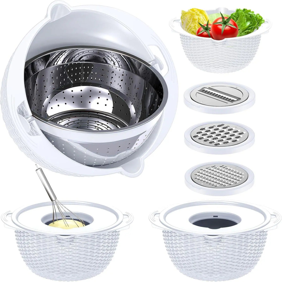 Over the Sink Colander - Strainers and Colanders - Sink Strainer Basket - Expandable Fine Mesh Strainer with Rubber Grip for Veggie, Fruits, Pasta,  Kitchen Essentials (9.5W x 13.4-21.3L x 3.3H)