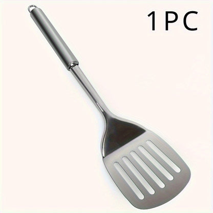 1pc Stainless Steel Slotted Turner Spatula - Cooking & Serving Kitchen Utensil for Sauteing, Flipping Burgers And Steaks
