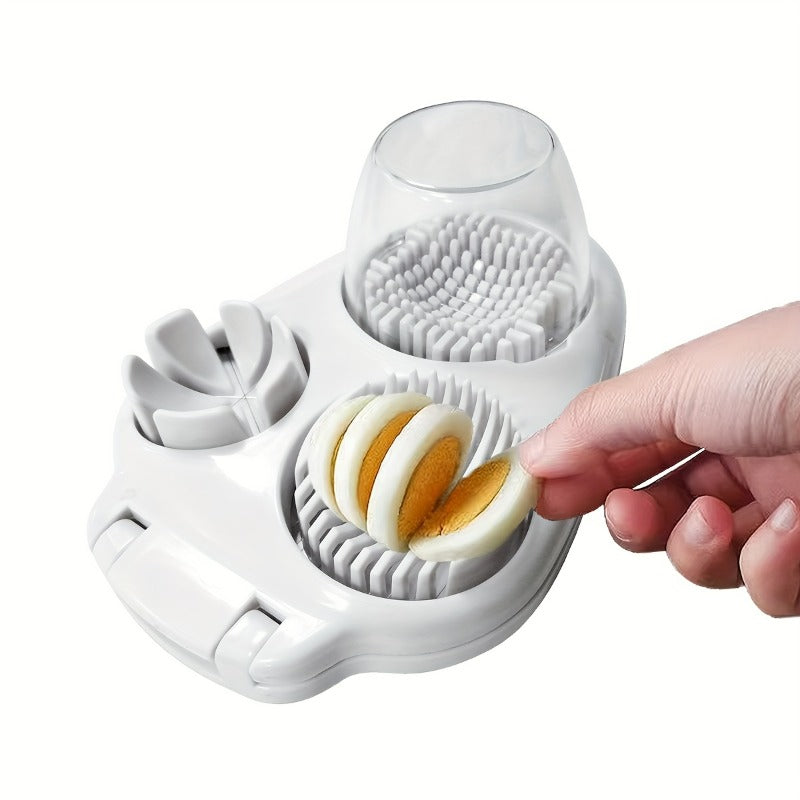 Heavy Duty Manual Egg Slicer, Crushing And Cutting Device, Three in One Multifunctional Circular Blade, Sturdy And Easy to Clean, a Household And Commercial Kitchen Artifact.