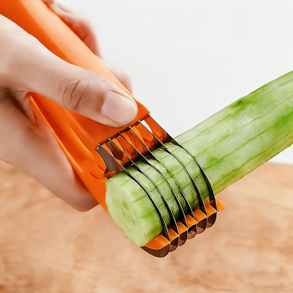Banana Slicer, ABS + Stainless Steel And Vegetable Salad Peeler Cutter Kitchen Tools for Banana, Strawberry, Grape(1 Pcs)