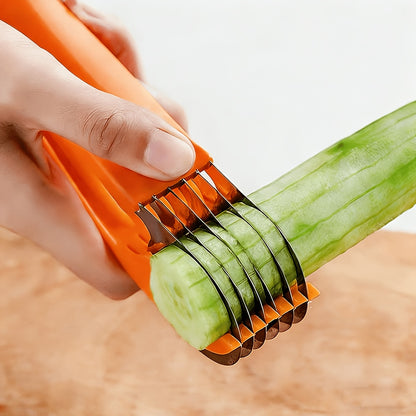 Banana Slicer, ABS + Stainless Steel And Vegetable Salad Peeler Cutter Kitchen Tools for Banana, Strawberry, Grape(1 Pcs)