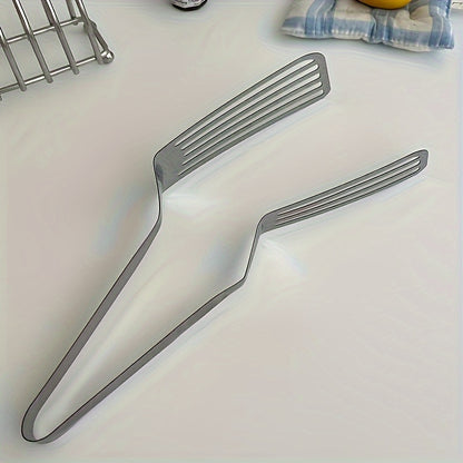 1pc, Multifunctional Stainless Steel Serving Tongs for Buffet, Fish Frying, Bread, Steak, Salad, and Dessert - Kitchen Tools for Effortless Food Prep and Presentation