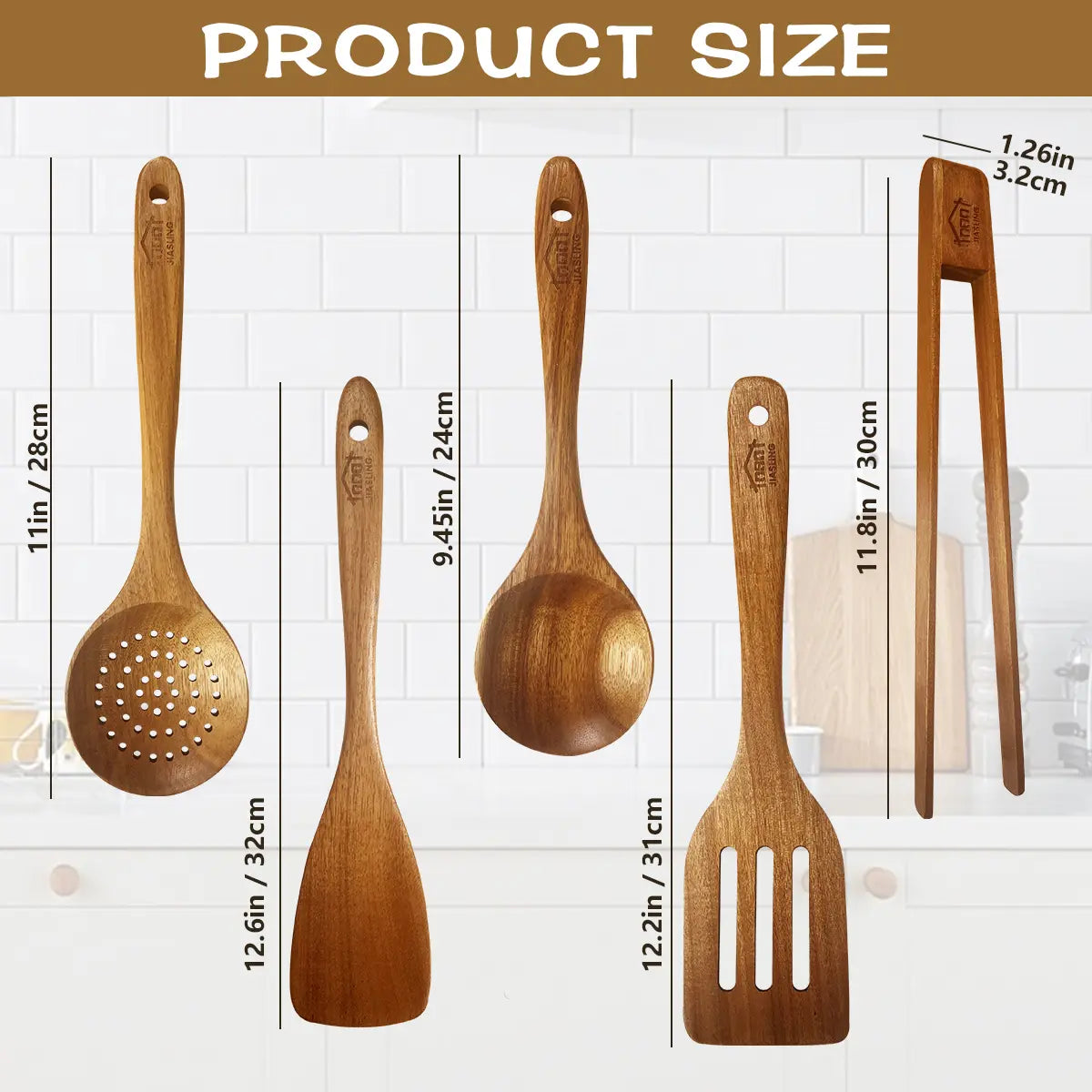 5pcs High-Quality Wooden Cooking Tools Set - Ergonomic Secure Wood Grip, Heat-Resistant Smooth Non-Stick Spatula & Ladle, Food-Grade, Quick Rinse Clean, Durable Kitchen Utensils for Daily Meal Prep, Holiday Gift Ready, Wooden Spoon Set, Durable For Daily