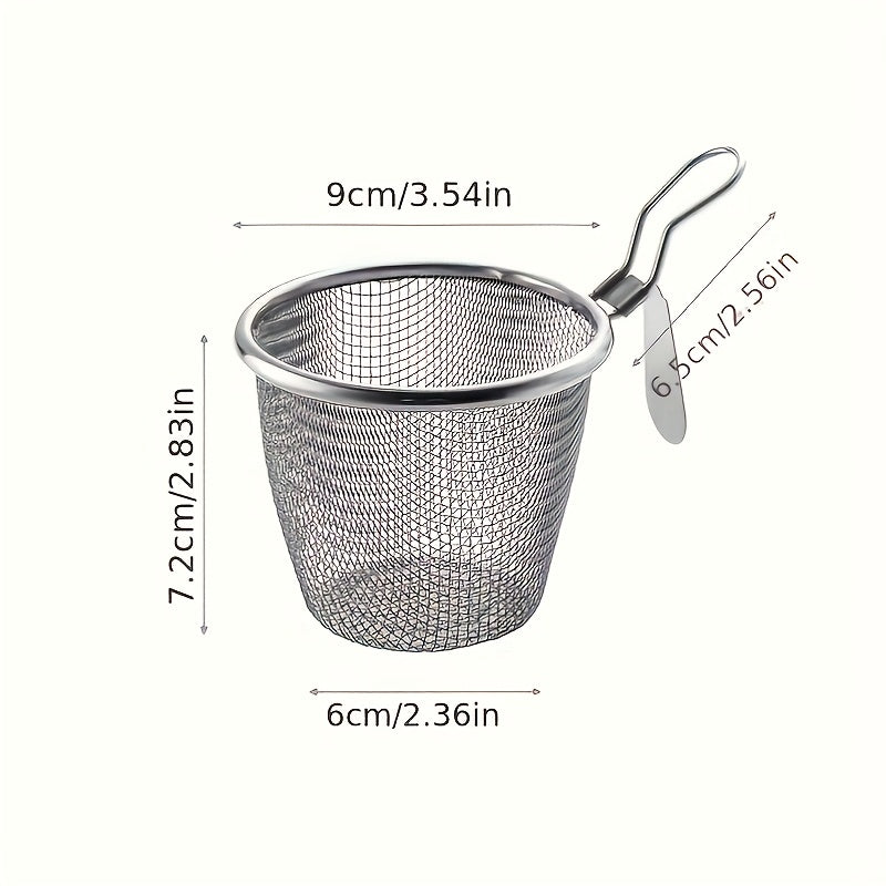 1pc/2pcs Stainless Steel Hot Pot Mesh Skimmer Hanging Wall Filter Basket Commercial Noodle Cooking Soup Noodle Spicy Hot Pot Skimmer
