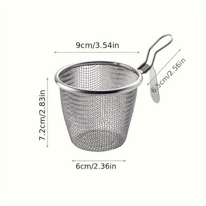 1pc/2pcs Stainless Steel Hot Pot Mesh Skimmer Hanging Wall Filter Basket Commercial Noodle Cooking Soup Noodle Spicy Hot Pot Skimmer