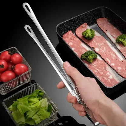 2pc Affordable Kitchen Tongs Stainless Steel Barbecue Tongs Clip BBQ Grill Meat Tongs Cooking Tweezers for Food Utensils Kitchen Tools