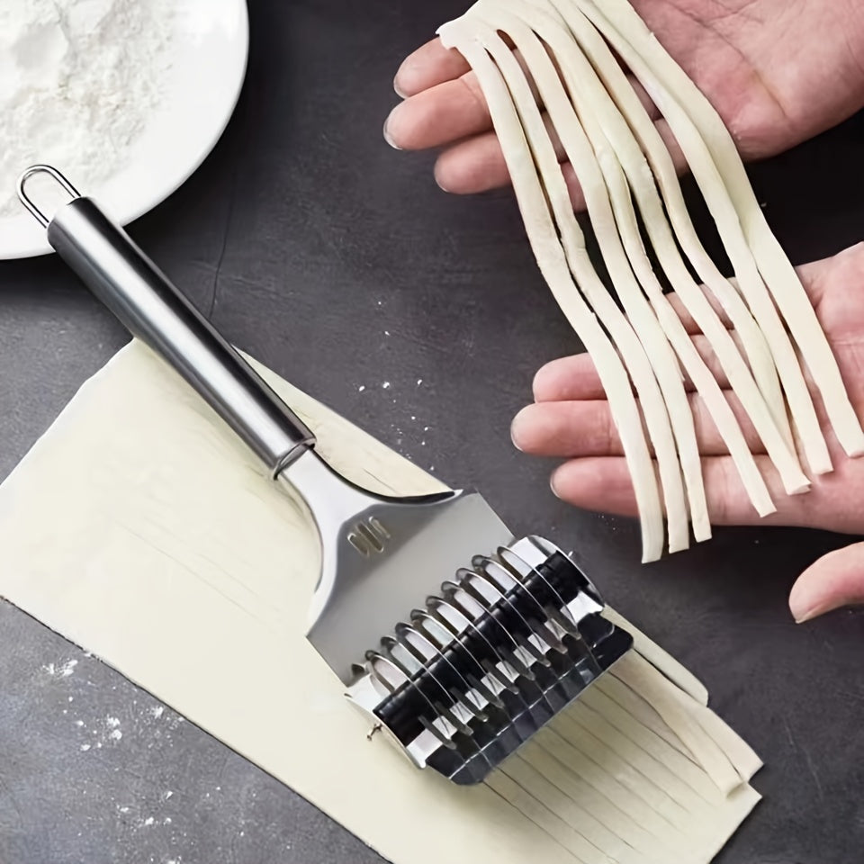 Stainless Steel Noodle Cutter, Multi-functional Manual Noodle Maker for Home Use, Kitchen Noodle Press Machine, Roller Noodle Slicer Tool