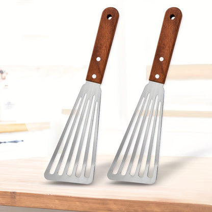 2pcs Stainless Steel Spatula - Fish Spatula, Slotted Spatulas for Cooking, Flipping, Turning, Frying And Grilling - Kitchen Utensils - for Home Cooks & Chefs - Perfect Gift for Foodies