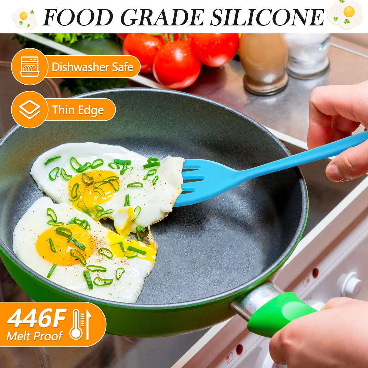 5PCS Mini Silicone Serving Spatulas Set - Heat Resistant, Flexible, Durable, Nonstick, Assorted Mixed Spatulas & Turners (22x5.5cm/8.66x2.17in) Light, Easy to Store, for Daily Cooking, Egg Roll Helper (Red,Blue,Green,Orange,Pink) Kitchen Utensils