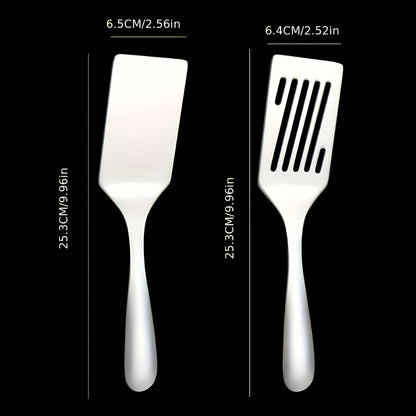 Durable Stainless Steel Turning Spatula - Professional Restaurant & Home Kitchen Tool with Anti-Stick Surface for Steak, Pancake, Burger, BBQ, Pan Cooking - Easy to Clean Design