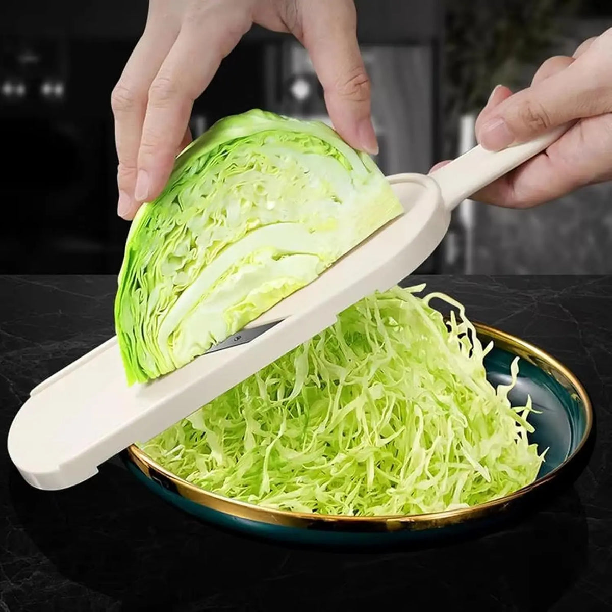 Japanese Style Beige Cabbage Slicer,Multifunctional Vegetable Slicer,Salad&Fruit Vegetable Slicer,Cabbage Cutting Shredder,Durable Vegetable Chopper,Cabbage Cutting Shredder,Kitchen Utensils&Gadgets,sohochic