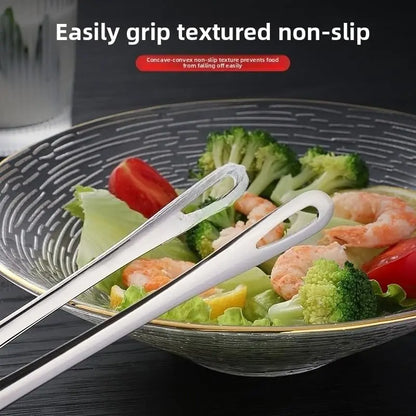 Grill Tongs - 9.45 Inch BBQ Tongs, Heat Resistant Stainless Steel Kitchen Tong, Heavy Duty Metal Locking Tong for Cooking, Grilling, BBQ/Barbecue, Food (All Metal - 9.45")