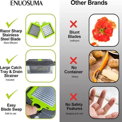 14 in 1 Multifunctional Vegetable Chopper, Durable Vegetable Slicer, Onion Potato Grater, Vegetable Cutting Machine, Kitchen Accessories, Kitchen Gadget