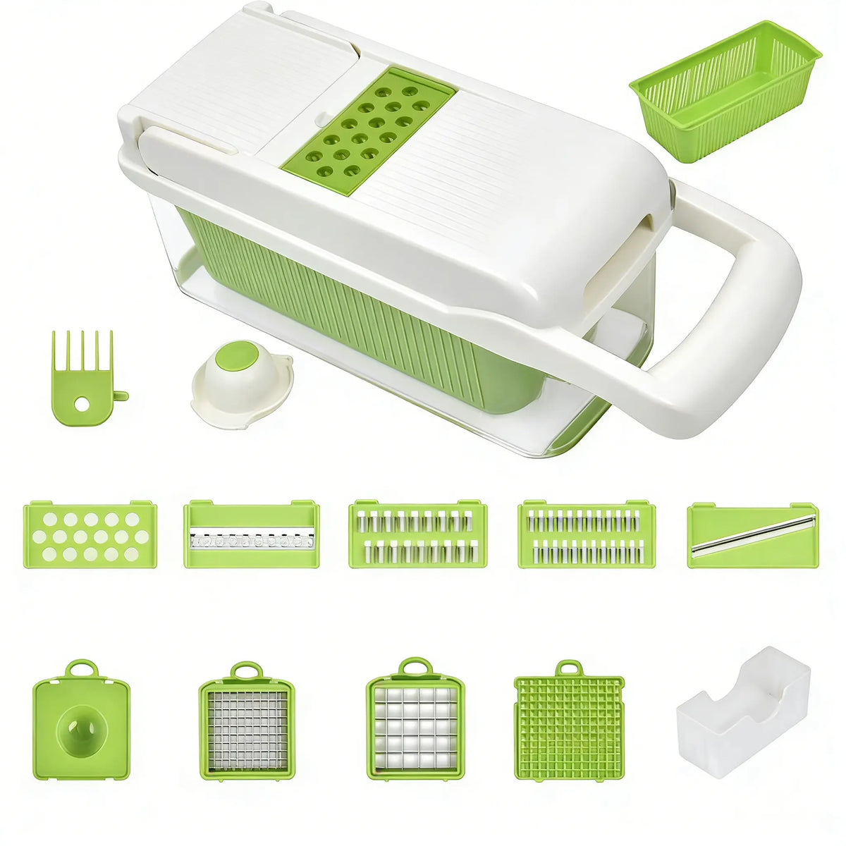 Durable Kitchen Slicer Dicer - Reusable ABS Multi-Use Kitchen Utensil with Slice-Dice-Grate, Rustproof Slicing, Peeler, Mechanical Design, Removable Parts for Easy Rinse Clean, Quick Chop Time, Portable Meal Prep Tool,sohochic